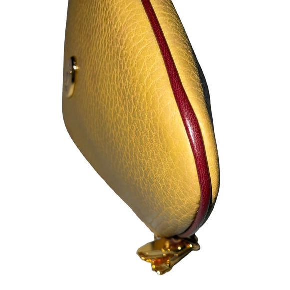 VTG Must de Cartier Leather Coin Pouch Clutch Wallet Wristlet Mustard Yellow - Picture 5 of 14